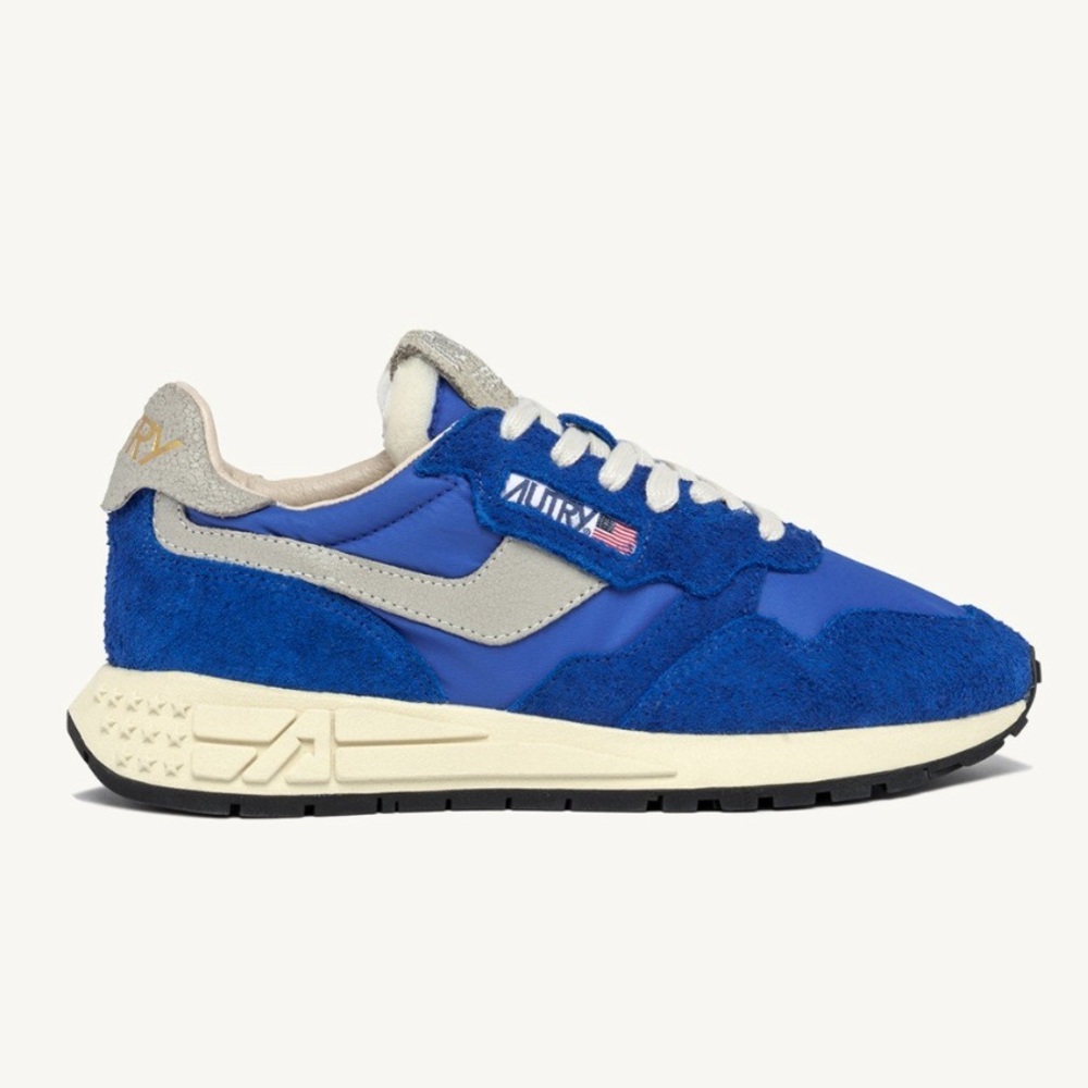 AUTRY REELWIND LOW SNEAKERS IN BLUE NYLON AND SUEDE